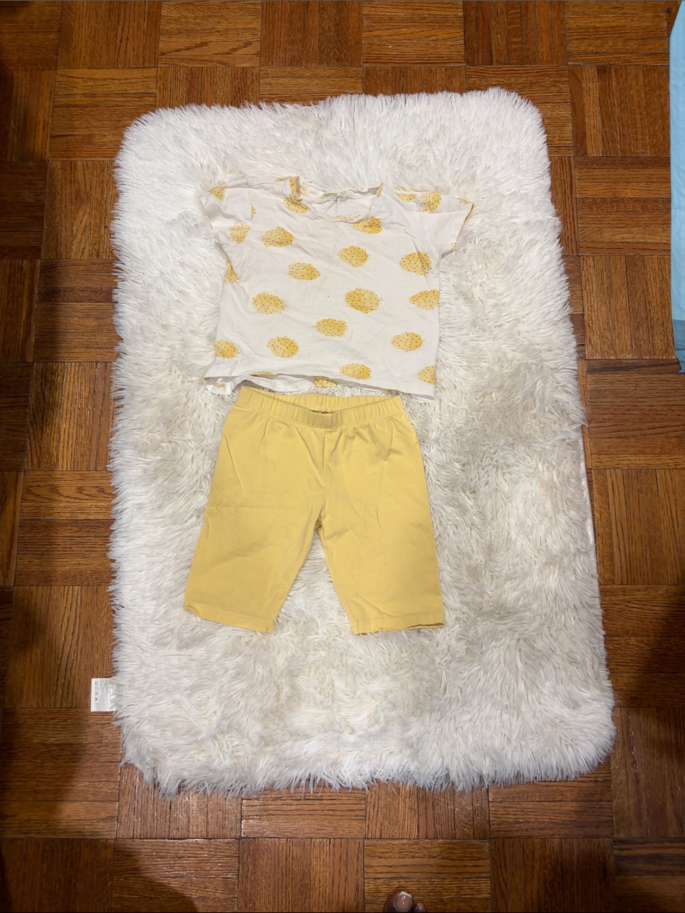 Girls Two-Piece Pineapple Top and Yellow Shorts
